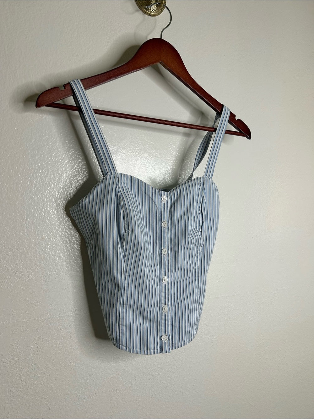 Levi's 100% Cotton Striped Button Down Corset Style Tank Top