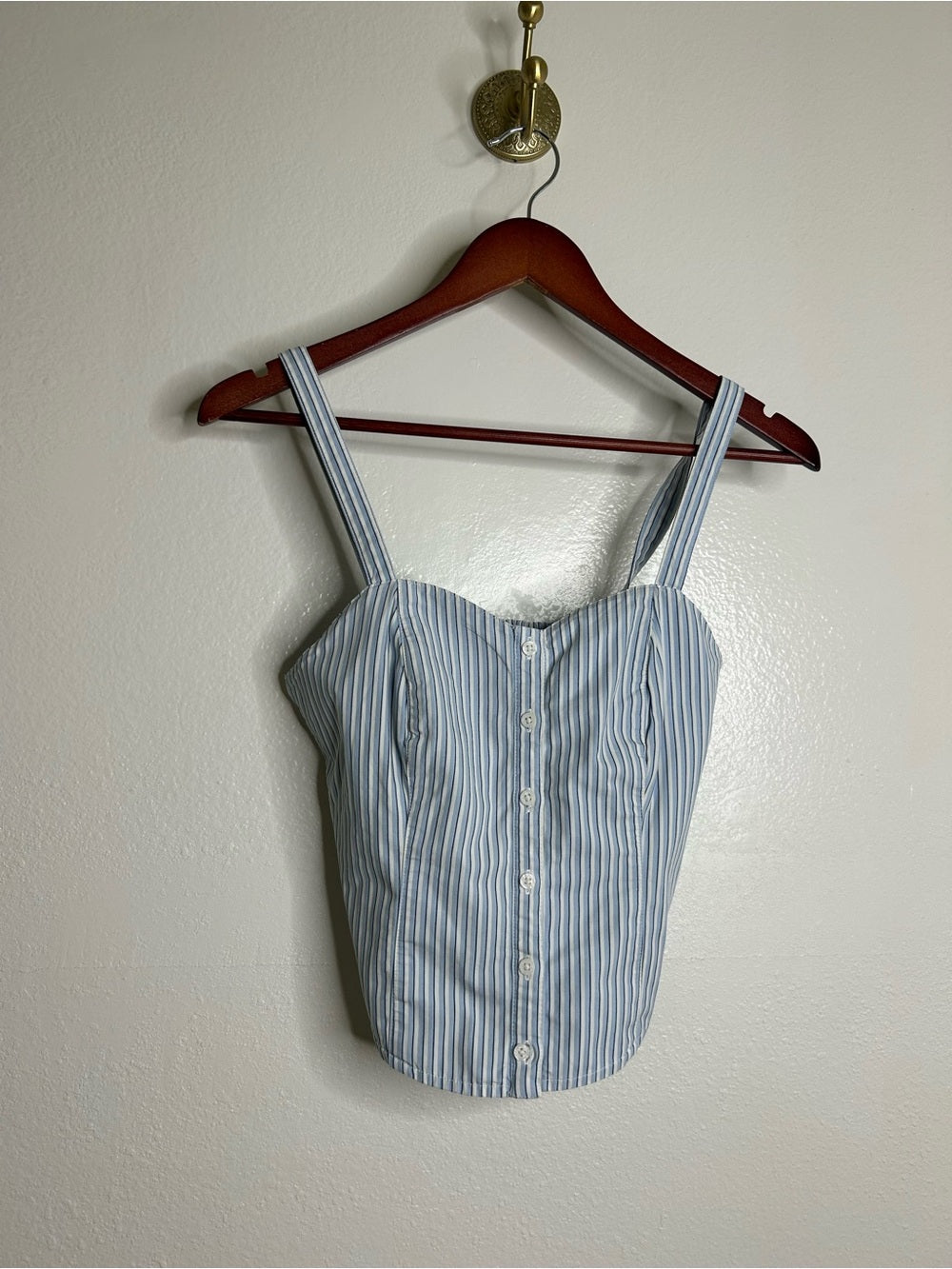 Levi's 100% Cotton Striped Button Down Corset Style Tank Top