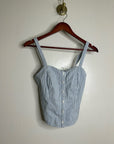 Levi's 100% Cotton Striped Button Down Corset Style Tank Top