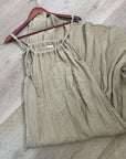 Simple Folk 100% Organic Cotton Gauze Tan Neutral Adjustable Tie Maxi Dress
