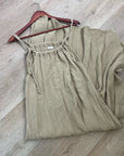 Simple Folk 100% Organic Cotton Gauze Tan Neutral Adjustable Tie Maxi Dress