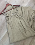 Simple Folk 100% Organic Cotton Gauze Tan Neutral Adjustable Tie Maxi Dress