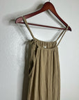 Simple Folk 100% Organic Cotton Gauze Tan Neutral Adjustable Tie Maxi Dress