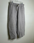 POETRY 100% Linen Neutral Textured Barrel Leg Pull On Drawstring Pant