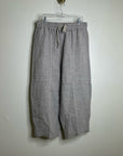 POETRY 100% Linen Neutral Textured Barrel Leg Pull On Drawstring Pant