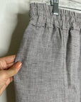 POETRY 100% Linen Neutral Textured Barrel Leg Pull On Drawstring Pant