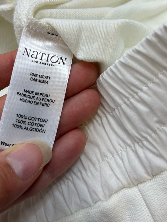 Nation LA 100% Cotton Abigail Split Hem Pull on Sweatpants in Porcelain