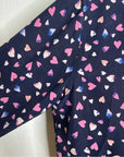 Rails 100% Silk Kate Heart Novelty Print Button Down Blouse