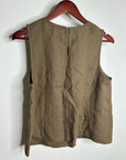 Madewell 100% Linen Loose Fit Shell Tank Top in Army Green