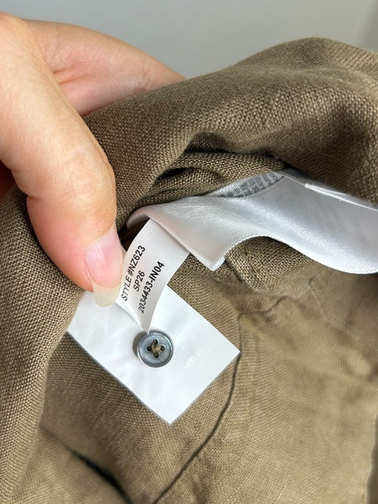 Madewell 100% Linen Loose Fit Shell Tank Top in Army Green