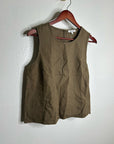 Madewell 100% Linen Loose Fit Shell Tank Top in Army Green