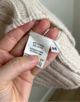 Enza Costa Alpaca Wool Textured Knit Oversized Sweater in Oatmeal Tan