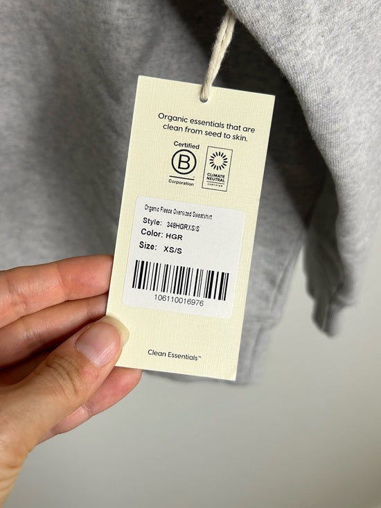 MATE The Label 100% Organic Cotton Fleece Oversized Sweatshirt Heather Gray