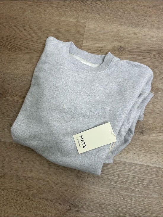 MATE The Label 100% Organic Cotton Fleece Oversized Sweatshirt Heather Gray