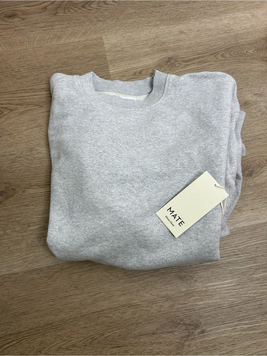 MATE The Label 100% Organic Cotton Fleece Oversized Sweatshirt Heather Gray