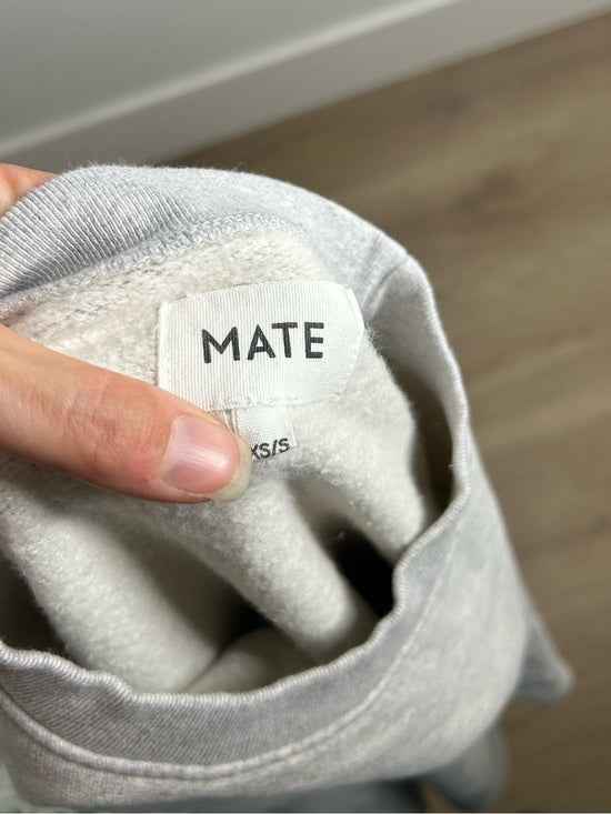 MATE The Label 100% Organic Cotton Fleece Oversized Sweatshirt Heather Gray