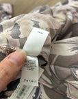 Unsubscribed 100% Silk Neutral Palm Printed Tie Waist Tiered Maxi Skirt