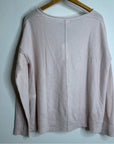 Unsubscribed 100% Cashmere V - Neck Oversized Pale Pink Sweater