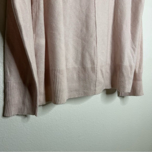 Unsubscribed 100% Cashmere V - Neck Oversized Pale Pink Sweater