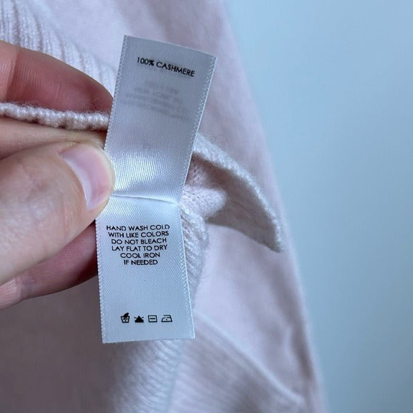 Unsubscribed 100% Cashmere V - Neck Oversized Pale Pink Sweater