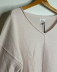 Unsubscribed 100% Cashmere V - Neck Oversized Pale Pink Sweater