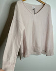 Unsubscribed 100% Cashmere V - Neck Oversized Pale Pink Sweater