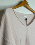 Unsubscribed 100% Cashmere V - Neck Oversized Pale Pink Sweater