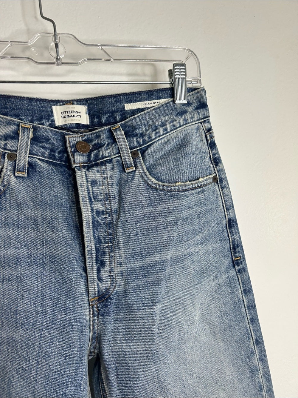 Citizens of Humanity 100% Cotton Denim Charlotte High Rise Straight Leg Jean