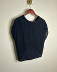 Michael Stars 100% Cotton Gauze Lighweight Sleeveless Black V- Neck Top