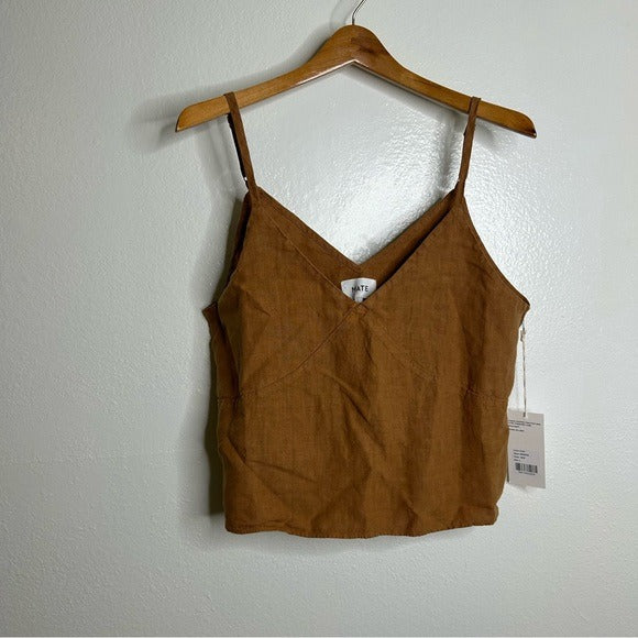 MATE the Label MATE The Label 100% Linen Camisole Tank Top in Sedona - Linen
