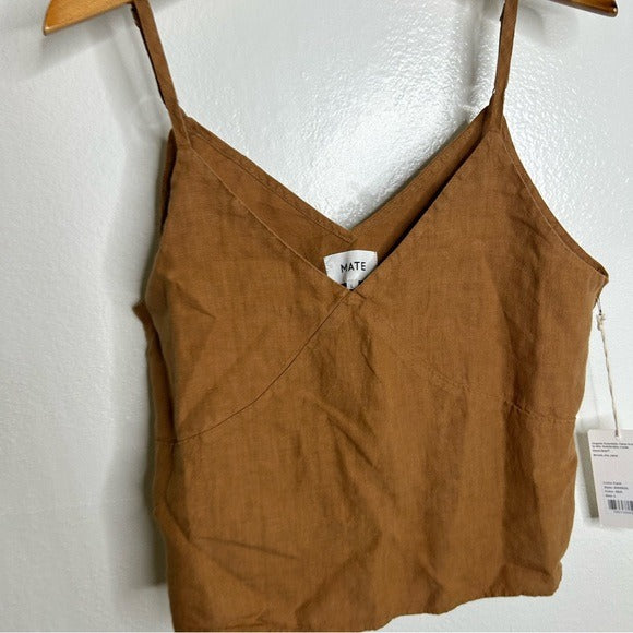MATE the Label MATE The Label 100% Linen Camisole Tank Top in Sedona - Linen