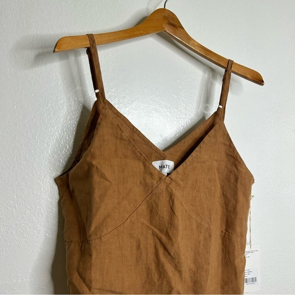 MATE the Label MATE The Label 100% Linen Camisole Tank Top in Sedona - Linen