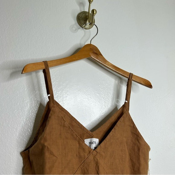 MATE the Label MATE The Label 100% Linen Camisole Tank Top in Sedona - Linen