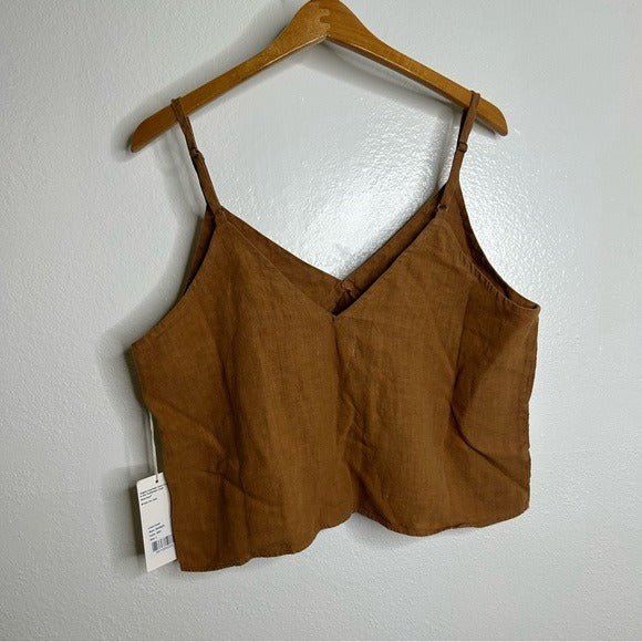 MATE the Label MATE The Label 100% Linen Camisole Tank Top in Sedona - Linen