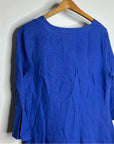 Three Dots 100% Linen Royal Blue Short Sleeve Tunic Shift Dress