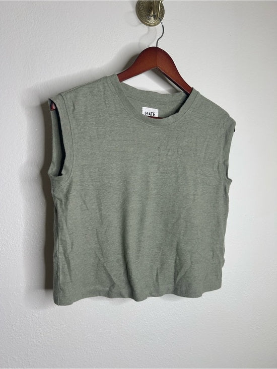 MATE The Label Regenerative Hemp Muscle Tank in Fir Sage Green