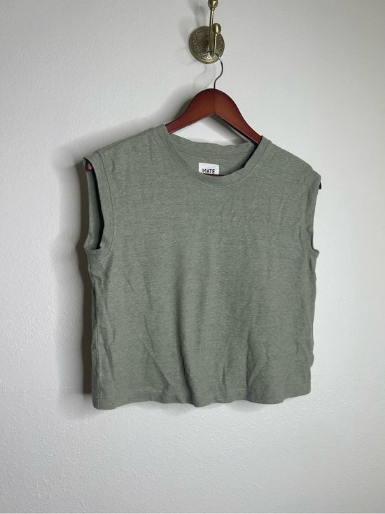 MATE The Label Regenerative Hemp Muscle Tank in Fir Sage Green