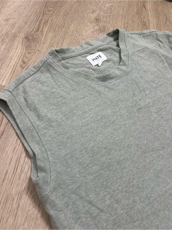 MATE The Label Regenerative Hemp Muscle Tank in Fir Sage Green