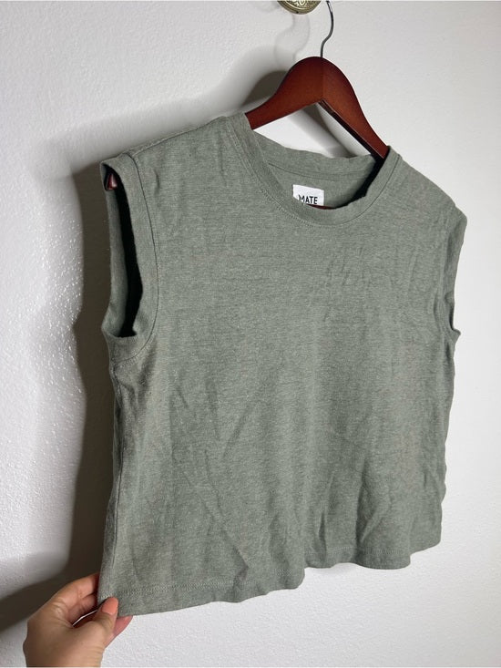MATE The Label Regenerative Hemp Muscle Tank in Fir Sage Green