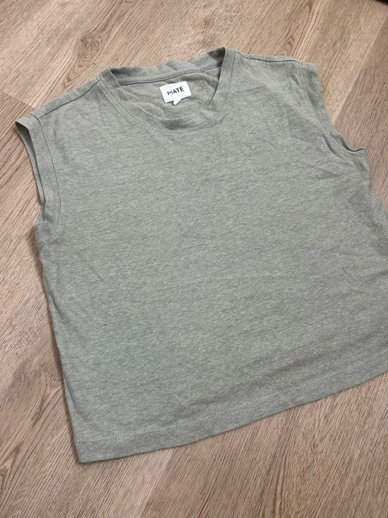 MATE The Label Regenerative Hemp Muscle Tank in Fir Sage Green