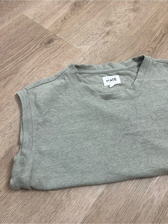 MATE The Label Regenerative Hemp Muscle Tank in Fir Sage Green