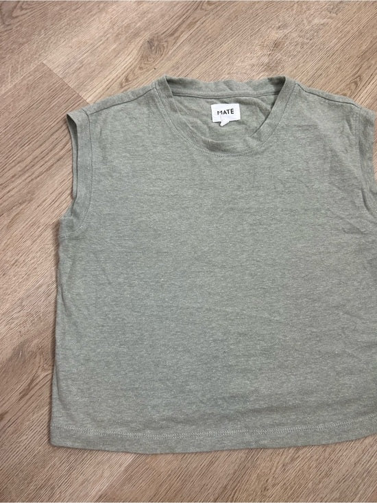 MATE The Label Regenerative Hemp Muscle Tank in Fir Sage Green