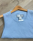 Precious Fibers 100% Cashmere Baby Blue Knit Sweater Tank Top