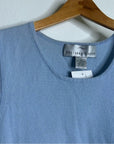Precious Fibers 100% Cashmere Baby Blue Knit Sweater Tank Top