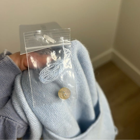 Precious Fibers 100% Cashmere Baby Blue Knit Sweater Tank Top