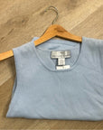Precious Fibers 100% Cashmere Baby Blue Knit Sweater Tank Top