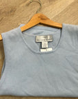 Precious Fibers 100% Cashmere Baby Blue Knit Sweater Tank Top