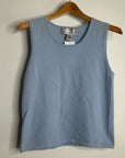Precious Fibers 100% Cashmere Baby Blue Knit Sweater Tank Top