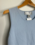 Precious Fibers 100% Cashmere Baby Blue Knit Sweater Tank Top