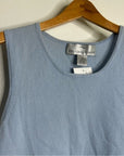 Precious Fibers 100% Cashmere Baby Blue Knit Sweater Tank Top